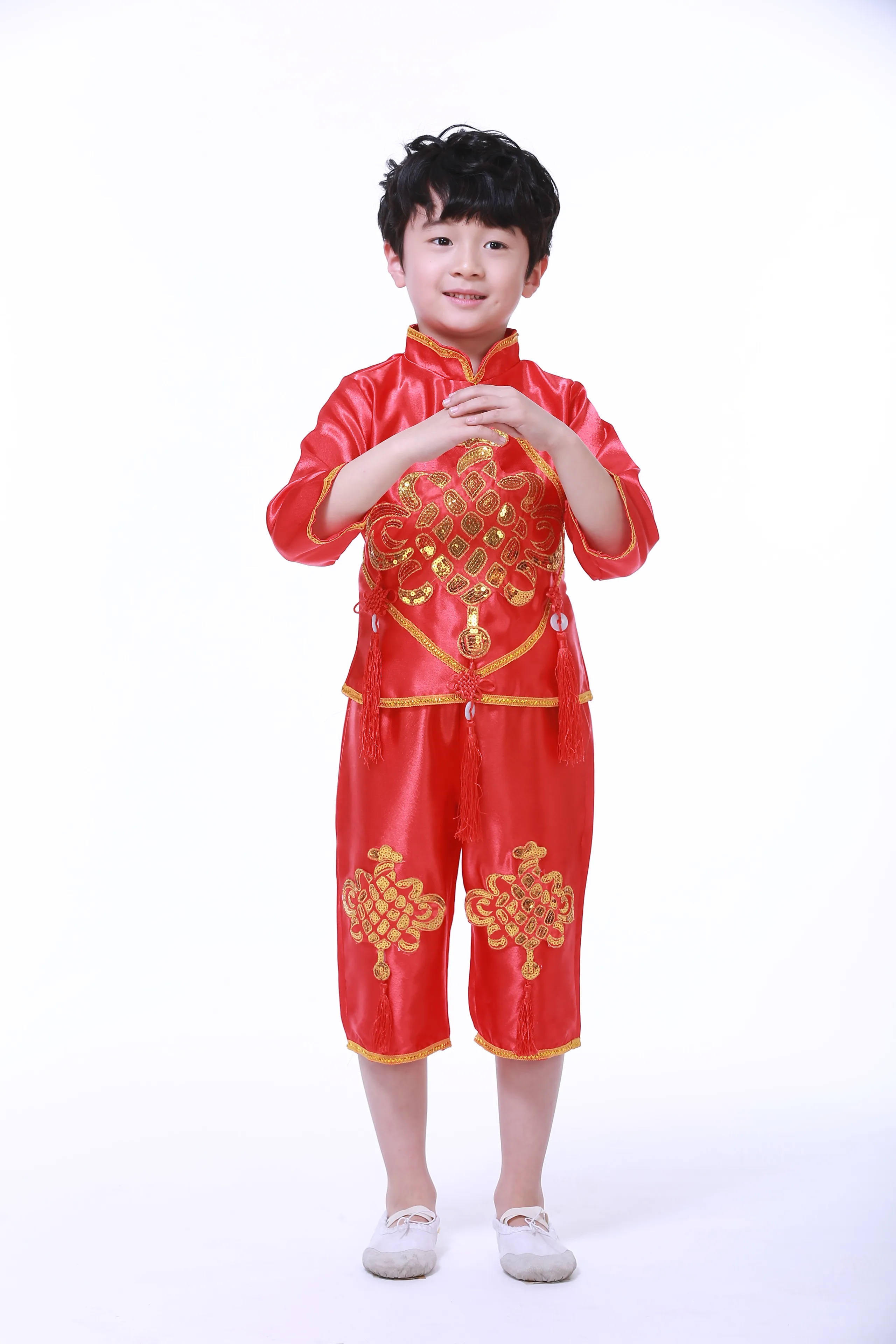 Yangko Dance Custome Chinese Folk for Girl Knot Costumes Festival Ancient Costume | Тематическая одежда и униформа