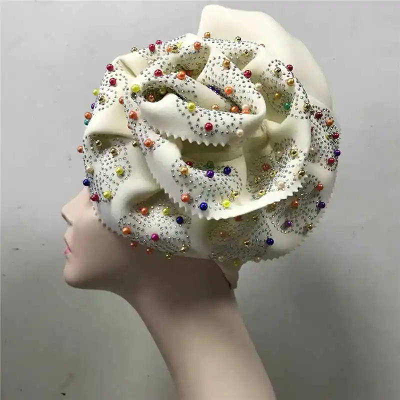 Aso Oke Gele Африканский головной убор с камнями уже сделанный для девушек шляпа