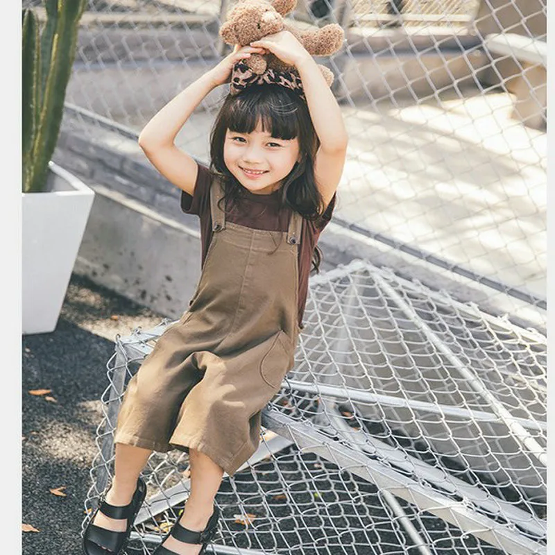 LJWWMTZ Girls set short sleeve T-shirt+strapless pants 2019 summer new girls baby children's clothing 3-8 years old DSK201941 | Детская