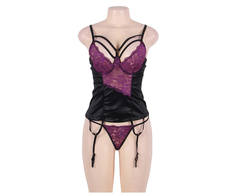 С низким вырезом Babydoll дамское нижнее белье сексуальные женские бюстье Плюс Размеры белье Для женщин подвязка эротическая майка на бретелях пикантные Transparente нижнее белье в виде купальника и дамское белье