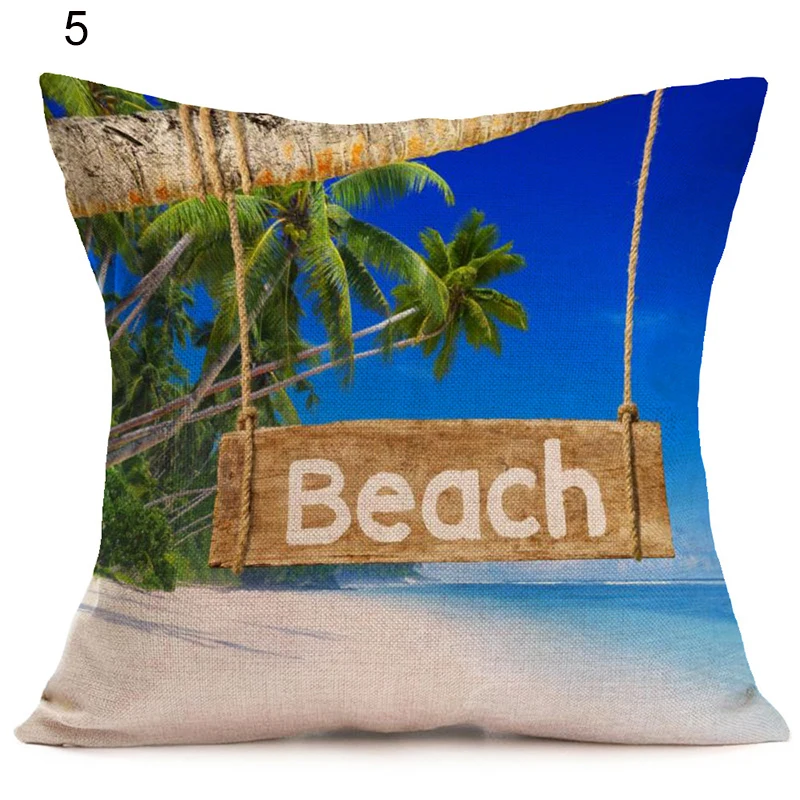 Летние хлопковые льняные наволочки в морском стиле на талию 45x45 см подушки для