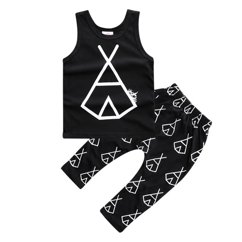 Infant Clothing Boys And Girls Baby Clothes Vest Pants 2 Sets INS Style European Child's K1 | Детская одежда и обувь