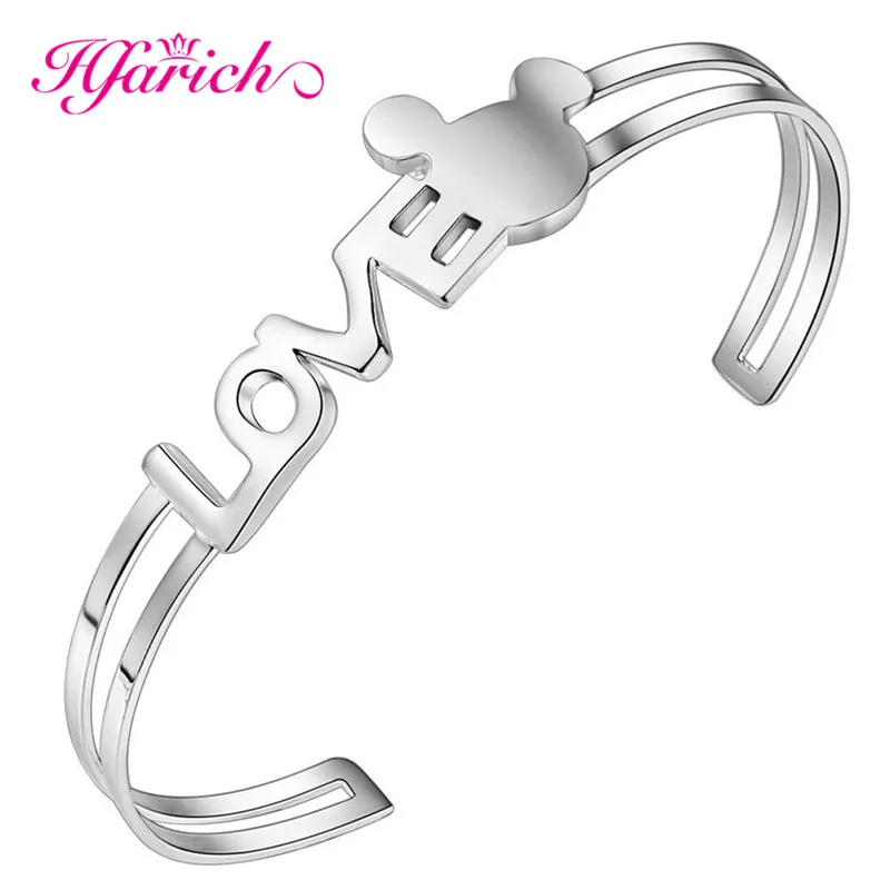 sysz030 Hfarich Мода Минни Микки ожерелье s& Подвески для женщин мультфильм животное мышь ожерелье икона стиля ожерелье Подарки - Окраска металла: sysz030
