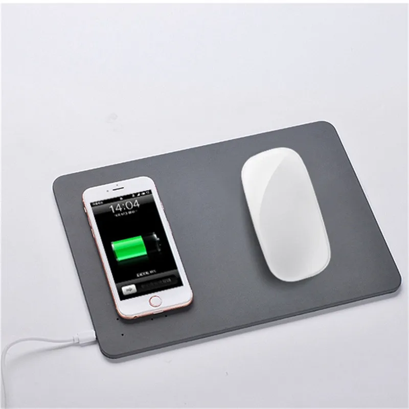 Gray HIPERDEAL компьютерная периферийная игровая мышь коврик многоцветный Беспроводная зарядка USB мышь/мышь коврик для Iphone X/XR/XS ПК ноутбук - Цвет: Gray