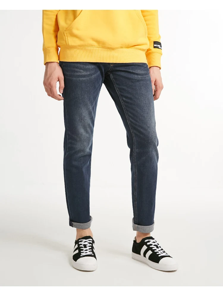 JackJones мужские зимние теплые хлопковые стрейч узкие джинсы деним брюки мужская одежда 218432507