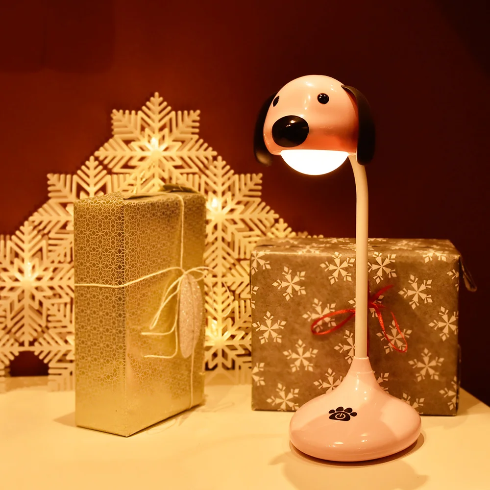 С милой собачкой Led Настольная лампа Портативный настольная Перезаряжаемые USB DC5V