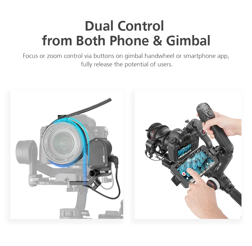 ZHIYUN Max CMF04 набор для непрерывного изменения фокусировки с двойным управлением с обоих телефонов и Gimbal для Weebill Lab/Crane 3 Lab DSLR Gimbal