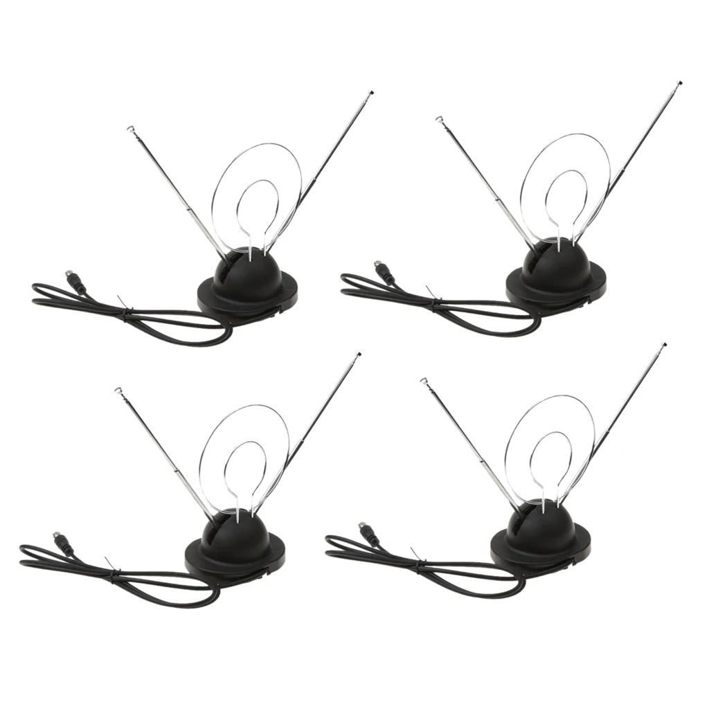 4x универсальная домашняя ТВ антенна с заячьими ушками для HD VHF UHF Dual Loop
