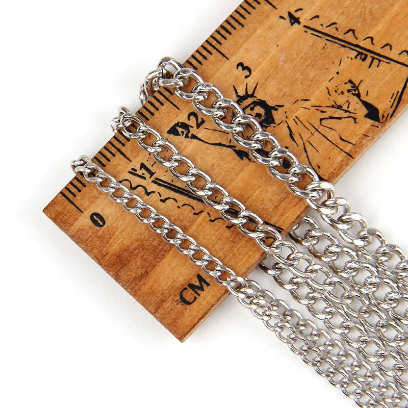 

1.2x4.5x5mm Metal Necklace Chains Rhodium Plated 5m/lot Bulk Fit Bracelets Finding Metal Iron Link Chain