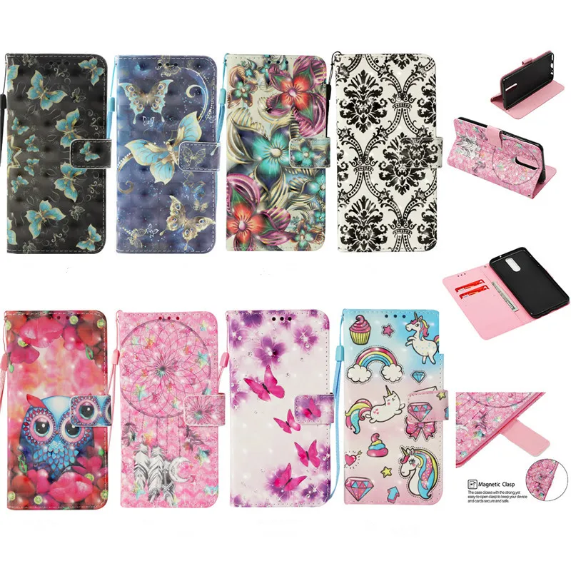 Роскошный милый мультяшный Единорог Магнитный чехол подставка для Samsung Galaxy J3 J5 J7