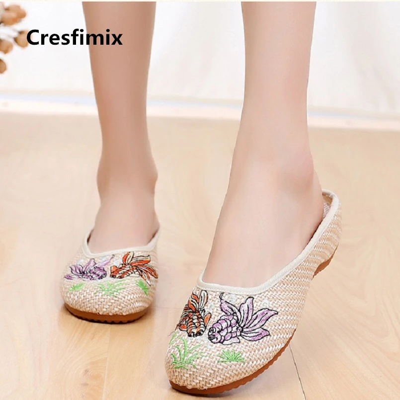 Сандалии Cresfimix женские удобные босоножки на плоской подошве без застежки с