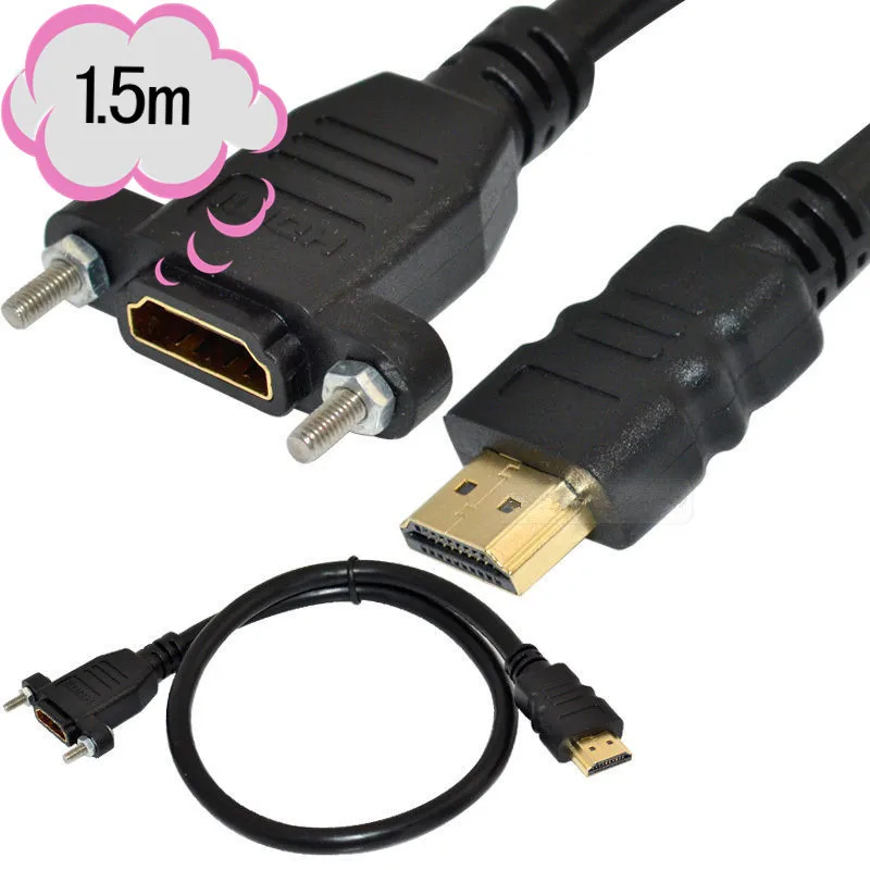 1 5 м футов HDMI штекер к женскому панельному удлинительному позолоченному