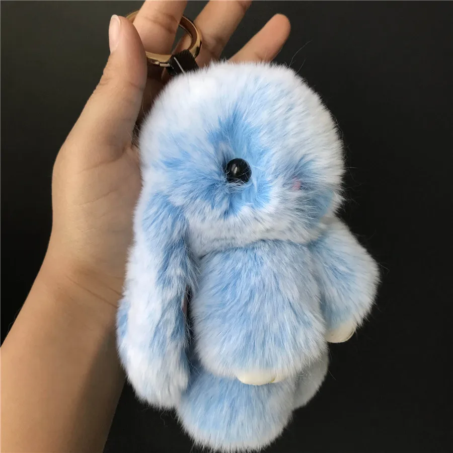 Magicfur настоящий мех кролика милый Игрушечный Кролик брелок небесно голубого
