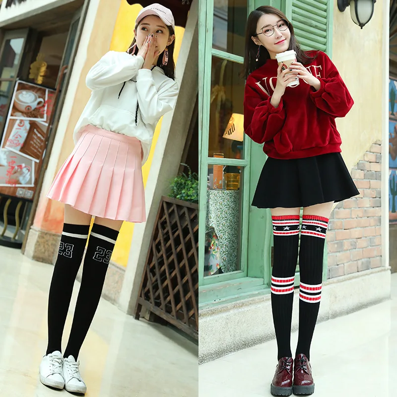 Модные новые модные чулки до бедра длинные носки женские гольфы выше колена