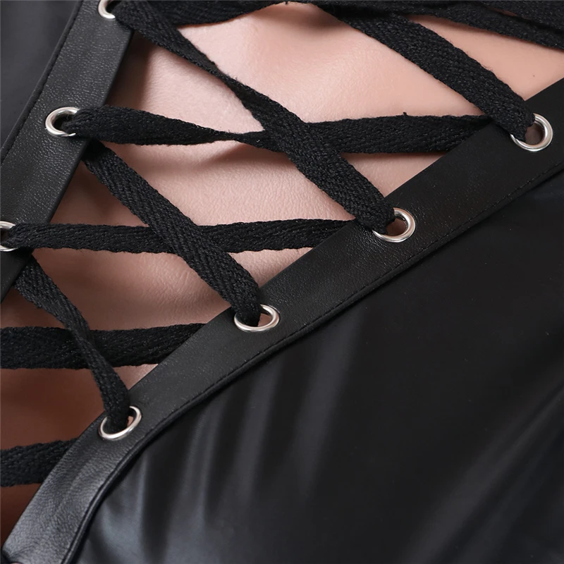 Сексуальное Клубное платье Adogirl Grommet Crisscross на шнуровке с вырезами без рукавов