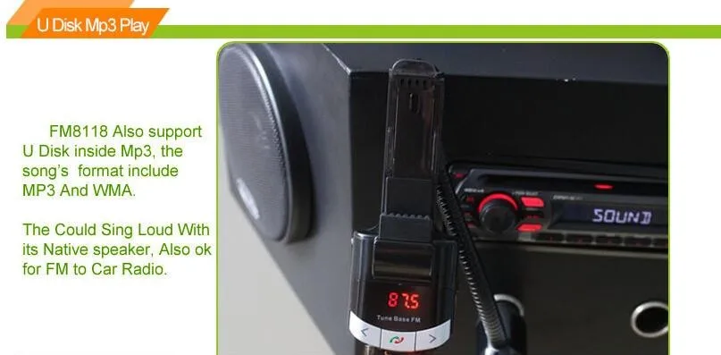Мульти Bluetooth автомобильный комплект держатель телефона BT8118 BT Handfree вызов fm-передатчик с USB зарядное устройство поддержка воспроизведения музыки