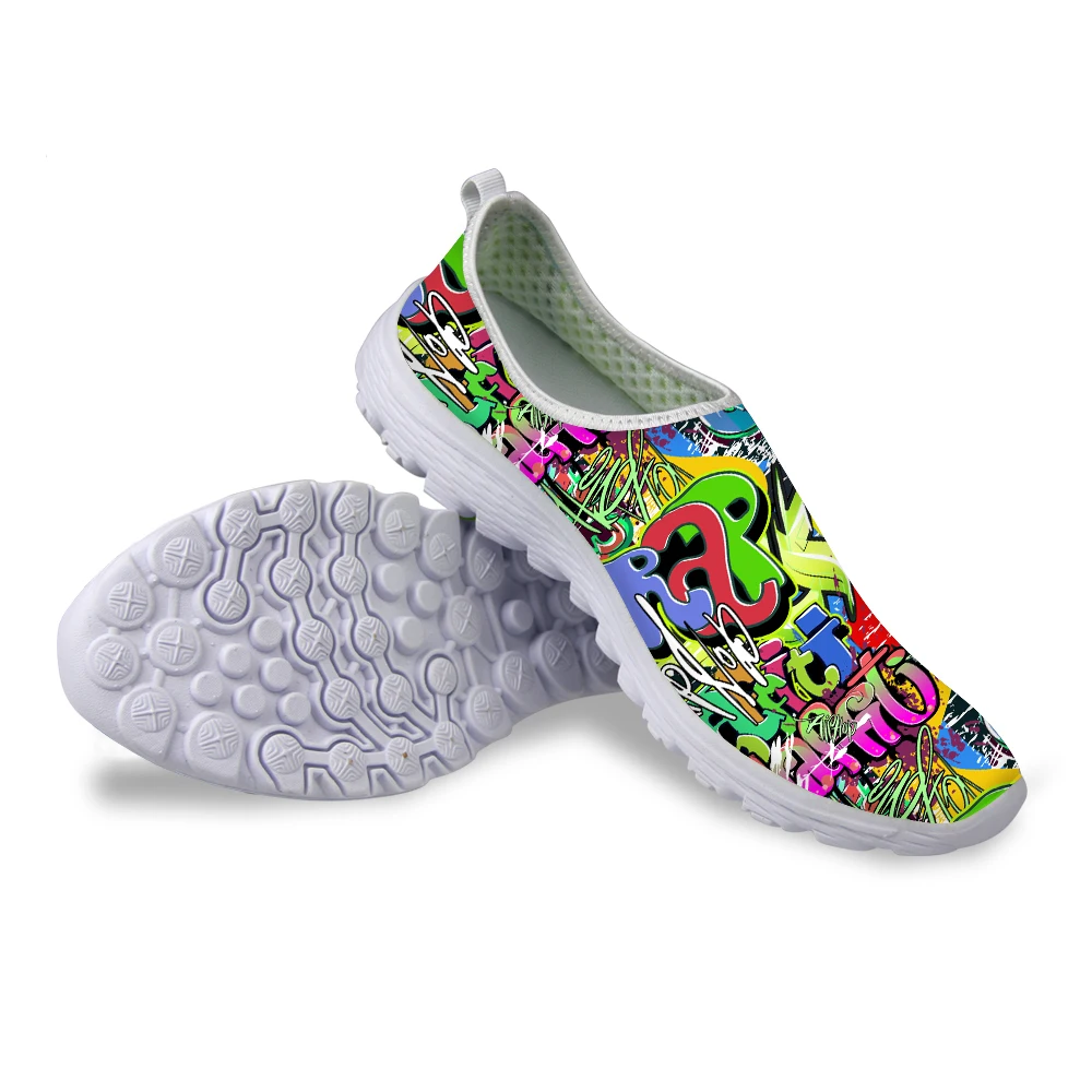 Летняя дышащая сетчатая обувь для мужчин дизайнерская прогулочная с граффити