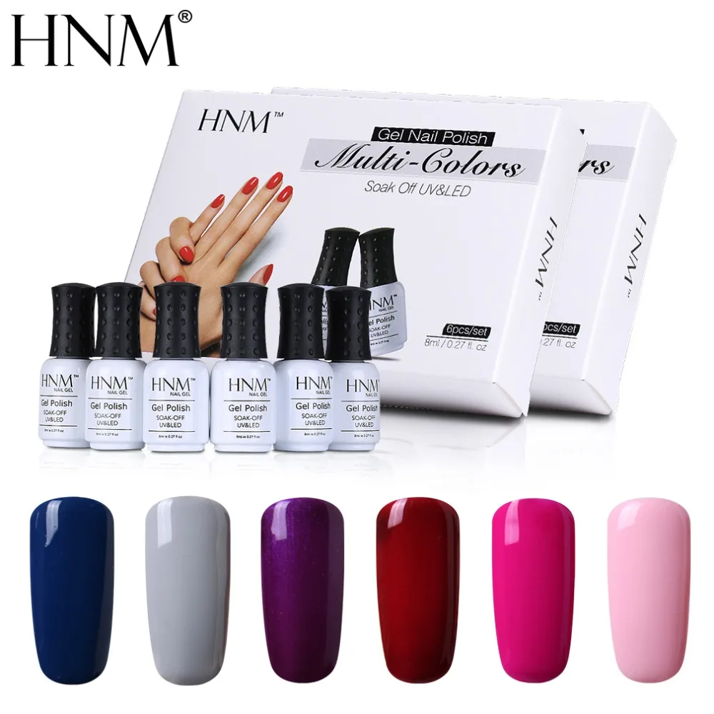 HNM 6 шт./компл. лак Lucky УФ гель для ногтей набор штамповки полуперманентный твердый