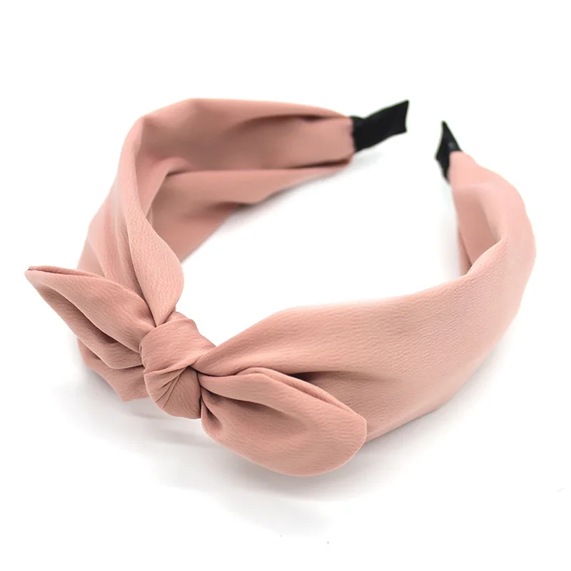 Новинка 2018 широкая повязка для волос с узлом и маленькими ушками женские обручи