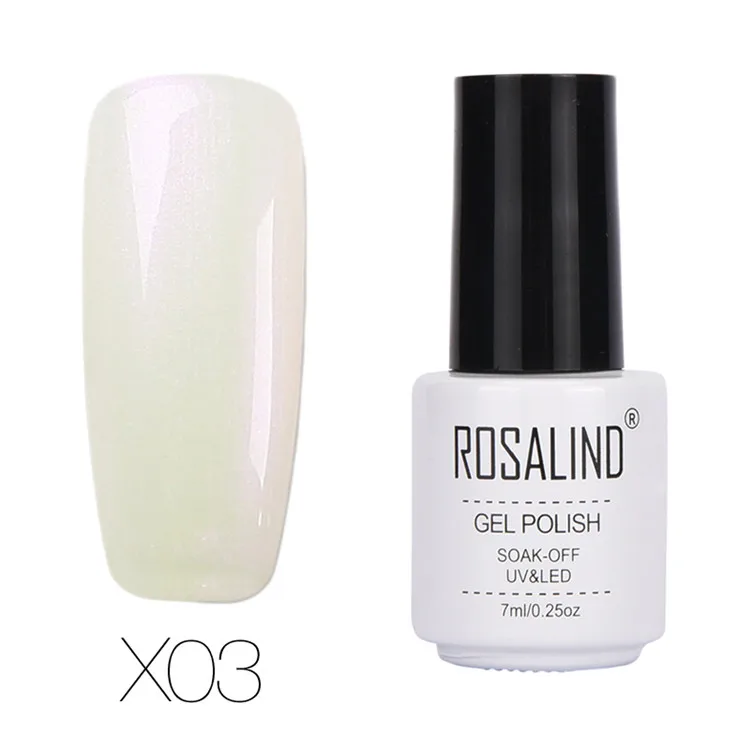 X03 ROSALIND гель мода жемчужная серия Цветной Гель-лак для ногтей искусство для ногтей верхнее Базовое покрытие требуется Полупостоянный Гель-лак - Цвет: X03