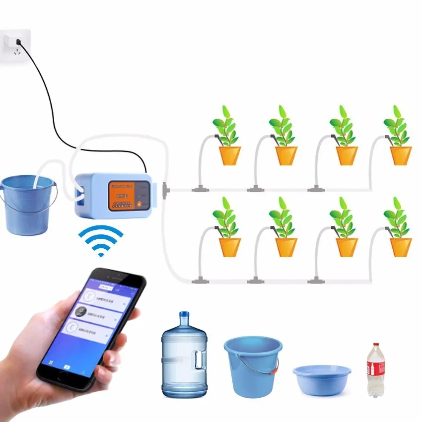 Новейший пульт дистанционного управления Wi-Fi для мобильного телефона, устройство для полива, интеллектуальная автоматическая система капельного орошения, садовый завод, водяной насос, таймер