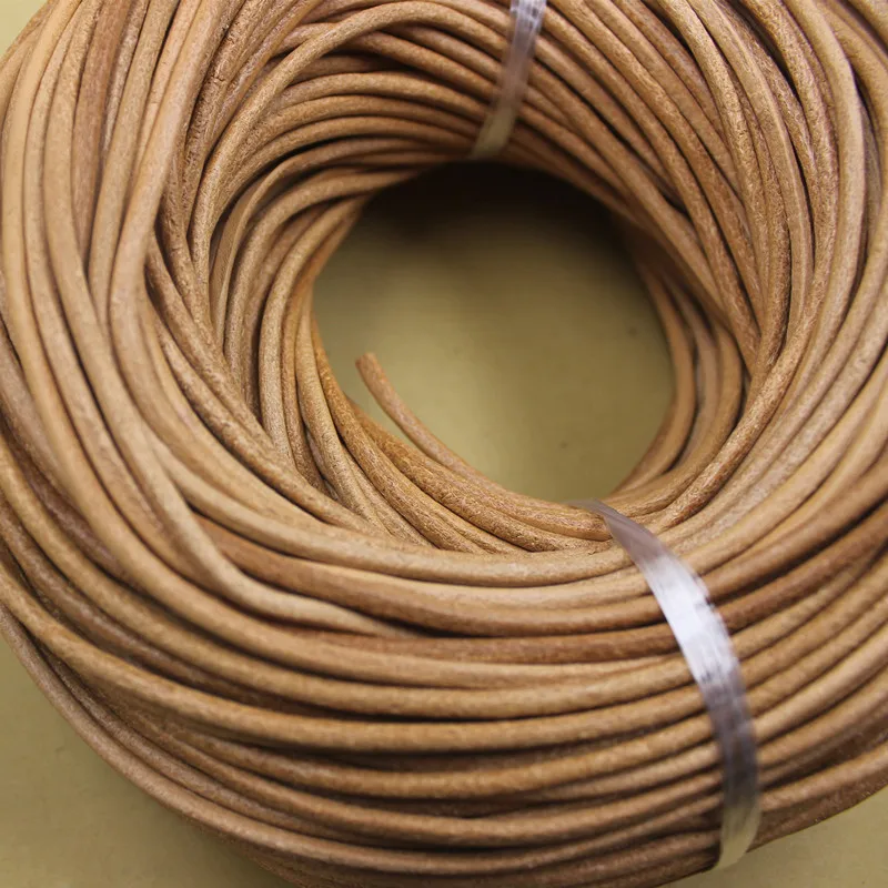 2meters Width 1mm 2mm 3mm 4mm 5mm 6mm 8mm Round Cow Leather Cords Fit Bracelet Leather Rope String for DIY Jewelry Making