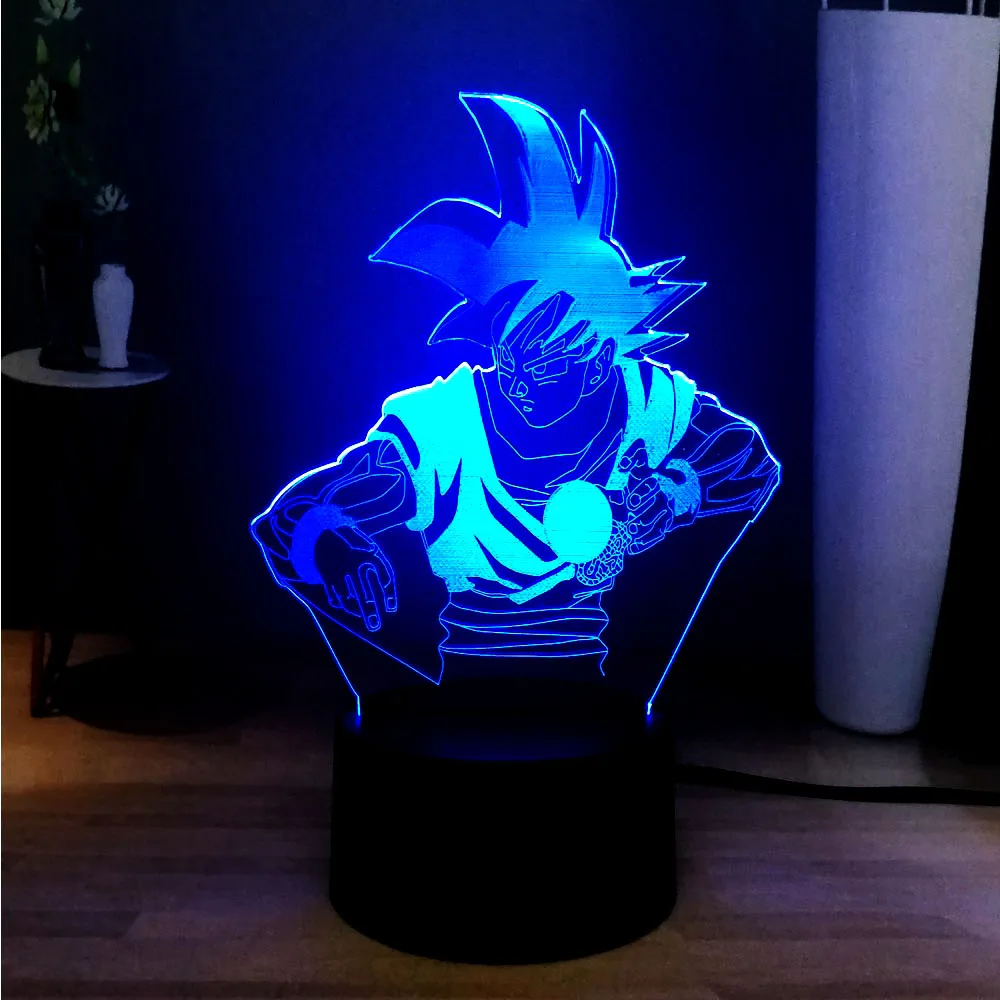 Dragon Ball Cool Wukong RGB 7 цветов акриловый светодиодный светильник иллюзия настольная