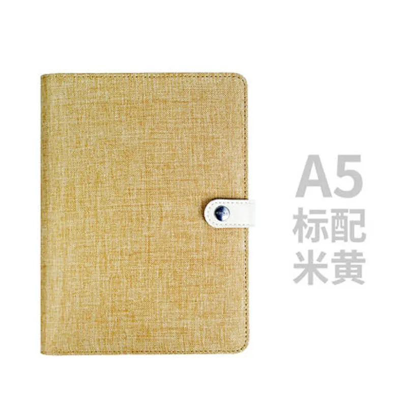 Yiwi A5 A6 Color Cloth Material Cover Notebook Snap Planner Journal Organizer Binder Stationery - Цвет: a5 Yellow