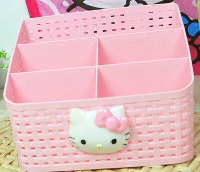 Горячая милые hello kitty многофункциональные офисные настольные коробки для хранения косметики Органайзер коробка для хранения - Цвет: A
