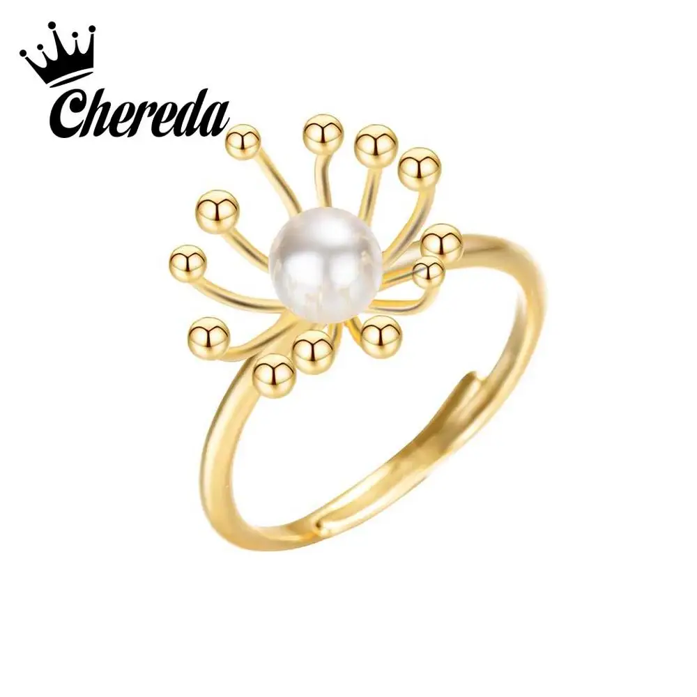 Chereda Трендовое регулируемое миди кольца с одуванчиком для женщин Kunckle кольцо