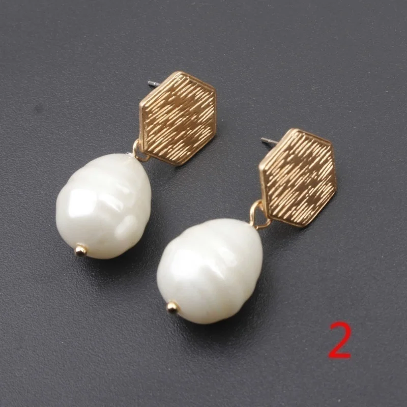 Модные женские серьги металлические ретро натуральные геометрические