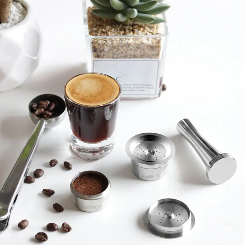18/8 нержавеющая сталь многоразового использования кофе капсулы набор|Фильтры для