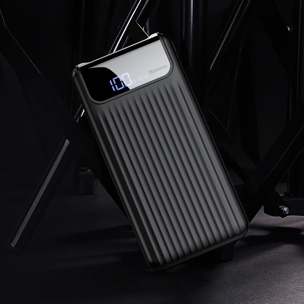 Baseus портативный тонкий цифровой 10000 мАч power Bank QC 3 0 двойной USB bank Тонкий внешний