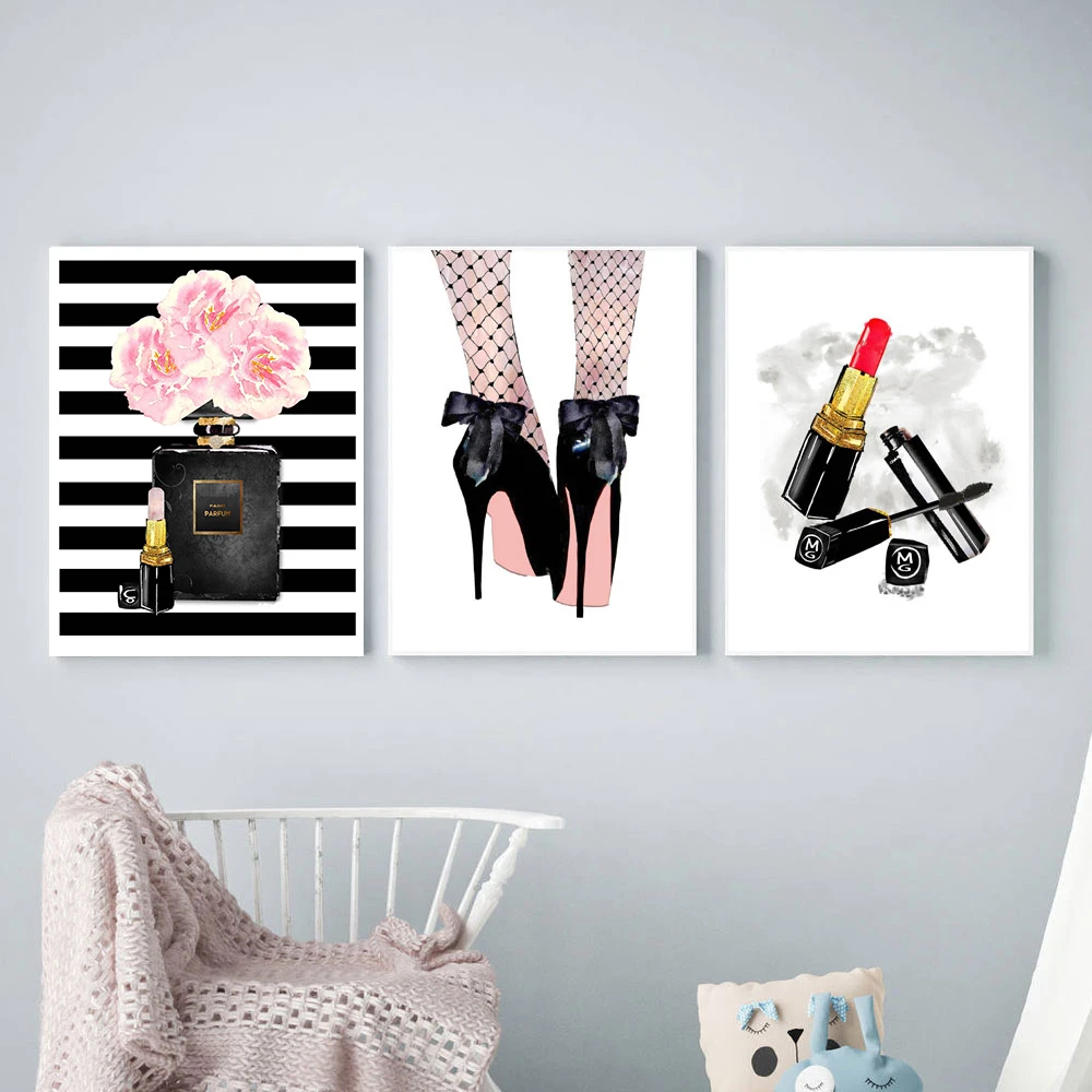 Художественный принт губной помады Скандинавский современный парфюм на высоких