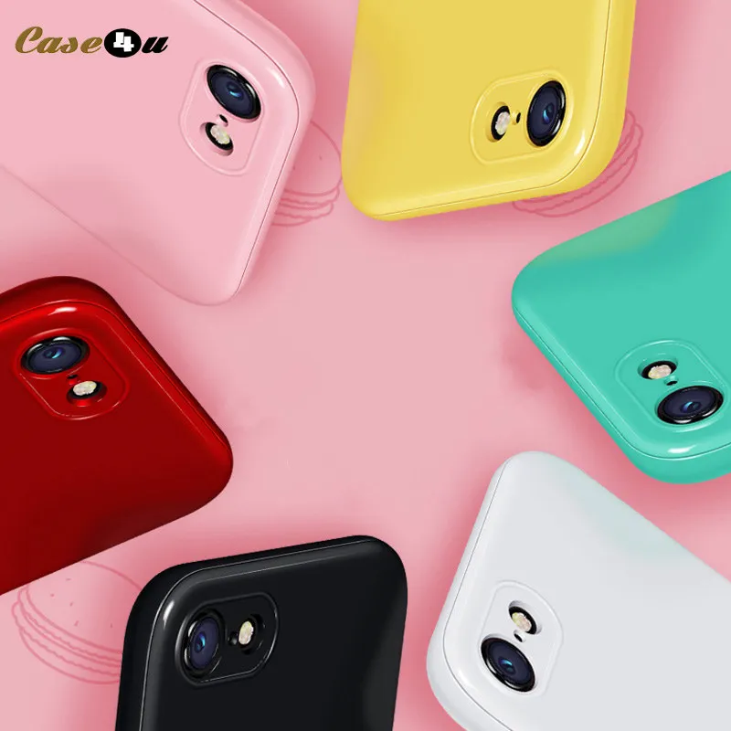 Твердый чехол Macaron Jelly color для iPhone X, xs, 8, 6, 6 S, 7 Plus, 360, Передняя Задняя панель, полная защита корпуса+ пленка из закаленного стекла