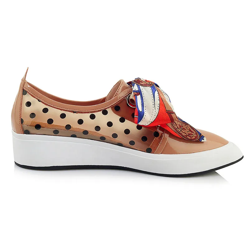 Dilalula 2021 весенние женские дышащие туфли лодочки с бантом на толстой платформе из
