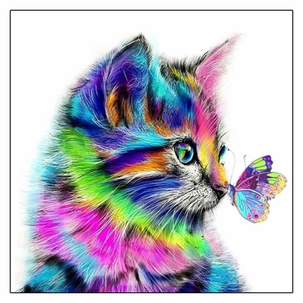 5D Aya cat алмазная живопись вышивка крестиком полный квадратный изображение