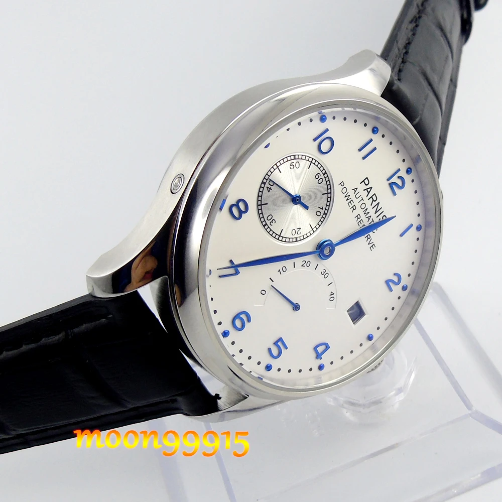 Автоматические Мужские часы parnis P08 с белым циферблатом 43 мм|watch automatic men|watch menwatch men |