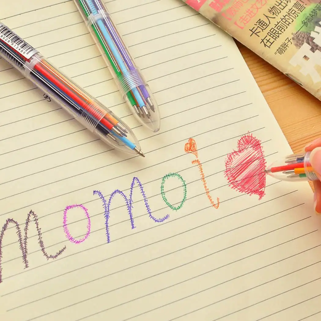 6 видов цветов прозрачная мультяшная шариковая ручка креативная милая цветная