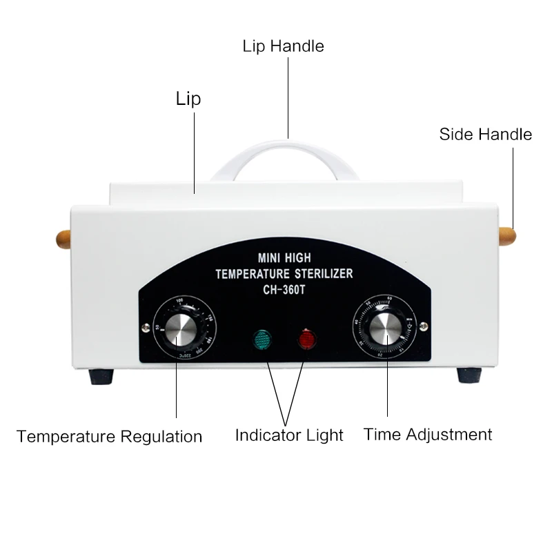 

300W High Temperature Electric Nail Art Equipment Nail Drill Machine Sterilizer with Hot Air Disinfection Cabinet EU HWC