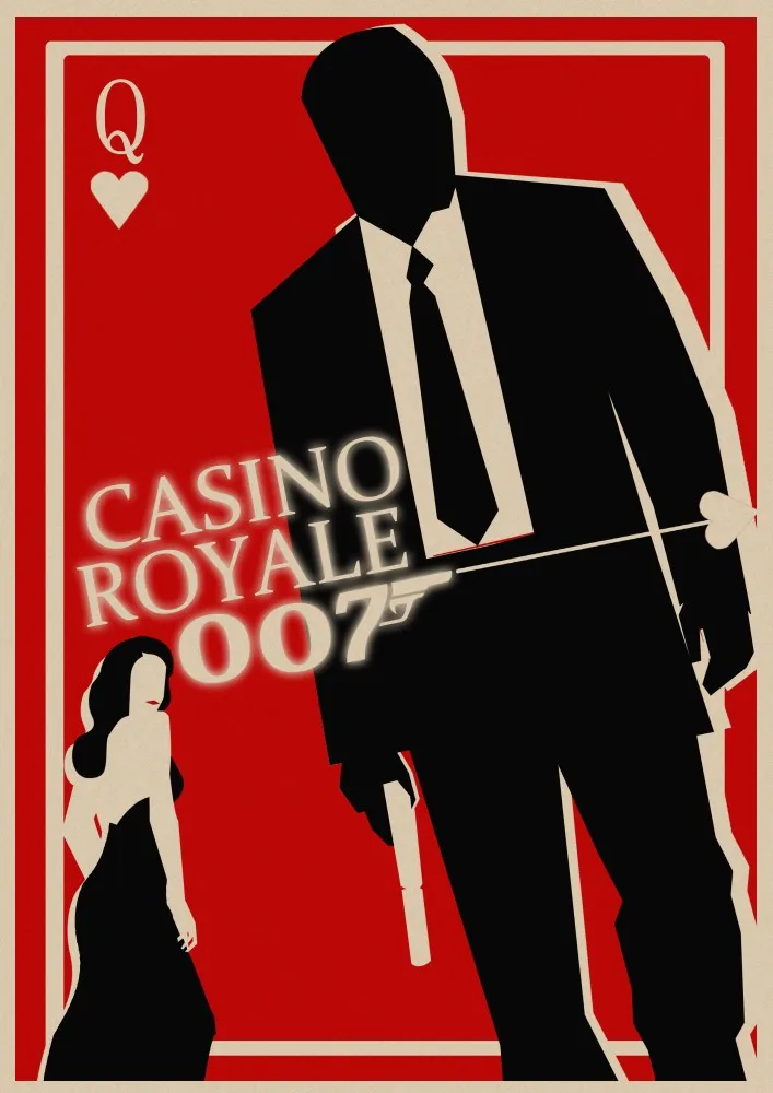 17 007 James Bond фильм плакат крафт-бумага стена коричневый ВИНТАЖНЫЙ ПЛАКАТ Бар Кафе гостиная плакаты обои домашний Декор подарок A3 - Цвет: 17