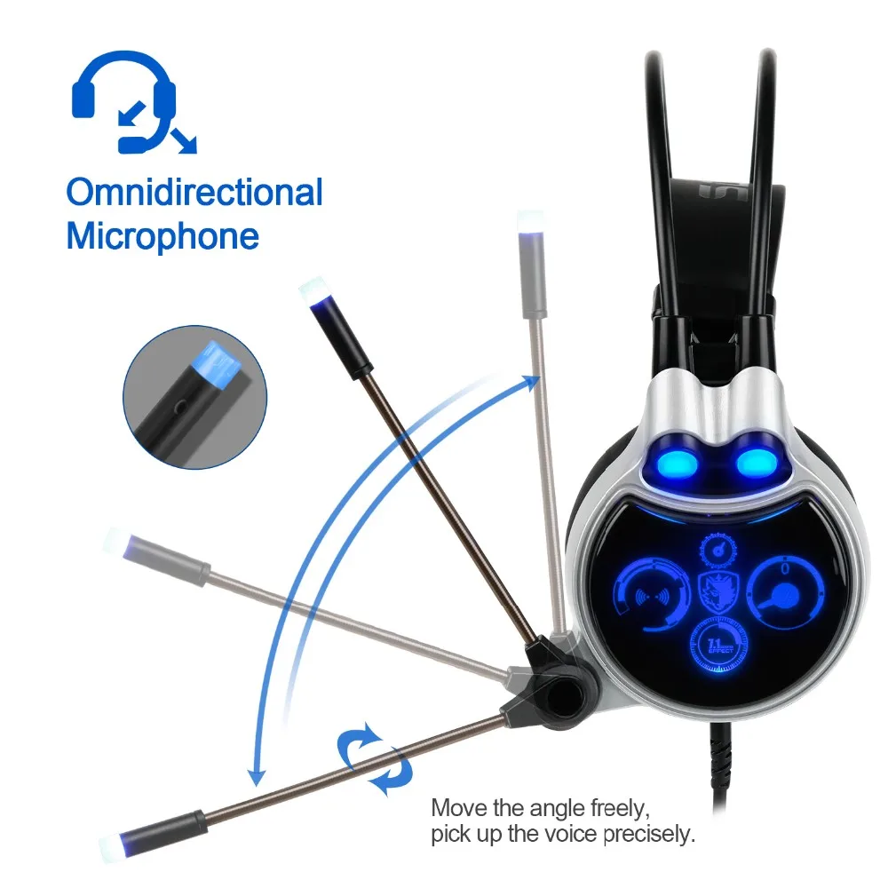 Игровая гарнитура Sades R8 с подсветкой USB 7 1 объемный звук | Электроника