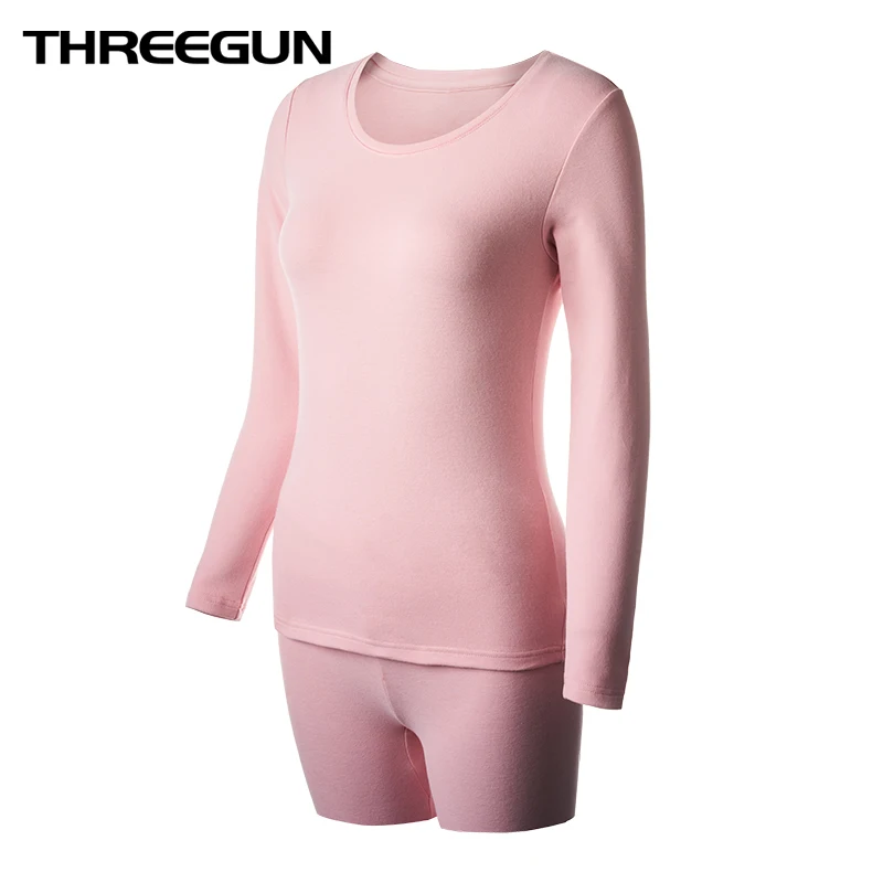 THREEGUN зимние комплекты термобелья женские облегающие кальсоны в форме тела