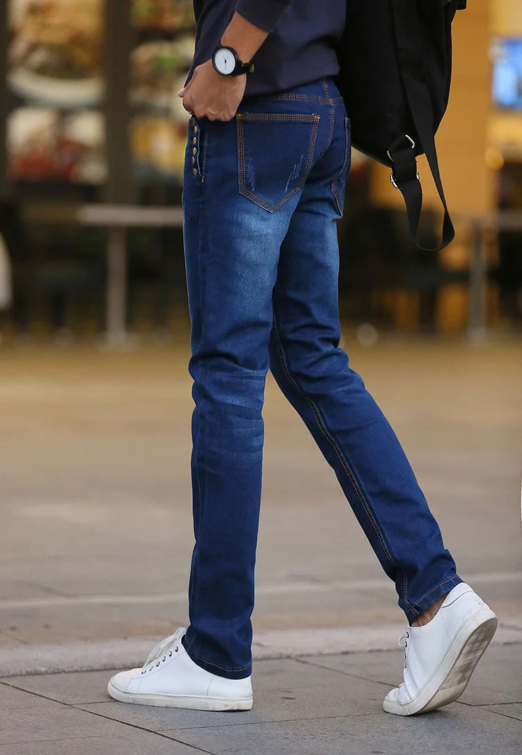 Акция ограниченная Зимняя Теплая мужская Тонкая прямая джинсовая Повседневная