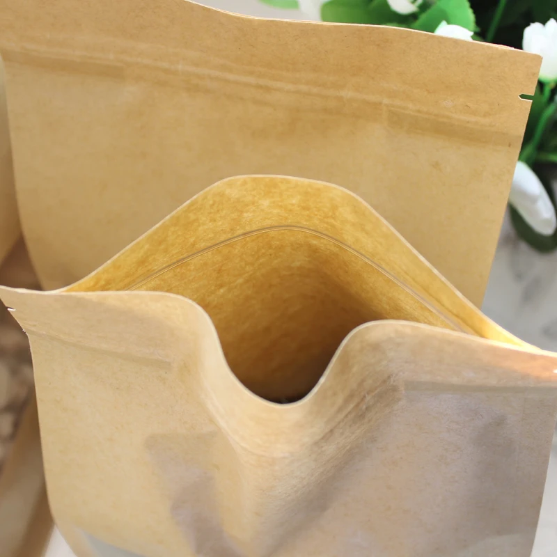 50pcs In/ 6sizes Kraft Paper Packaging Bag Frosted Window Stand Up Side Gusset Packing Bags Zipper Lock Retailer Package | Дом и сад