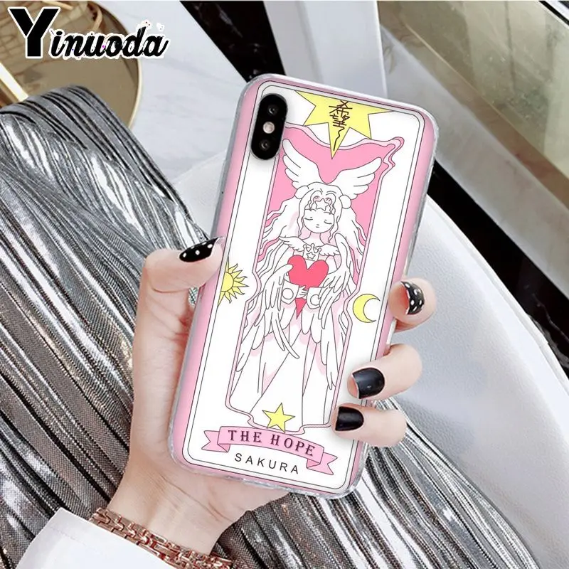 A16 Yinuoda Cardcaptor Sakura Мягкий силиконовый прозрачный чехол для телефона Apple iPhone 8 7 6 6S Plus X XS MAX 5 5S SE XR - Цвет: A16