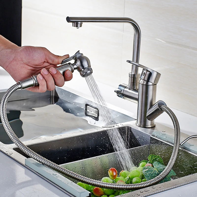 Смеситель для кухонной мойки из матового никеля 519 33N|kitchen faucet|kitchen sink faucetpull out faucet |