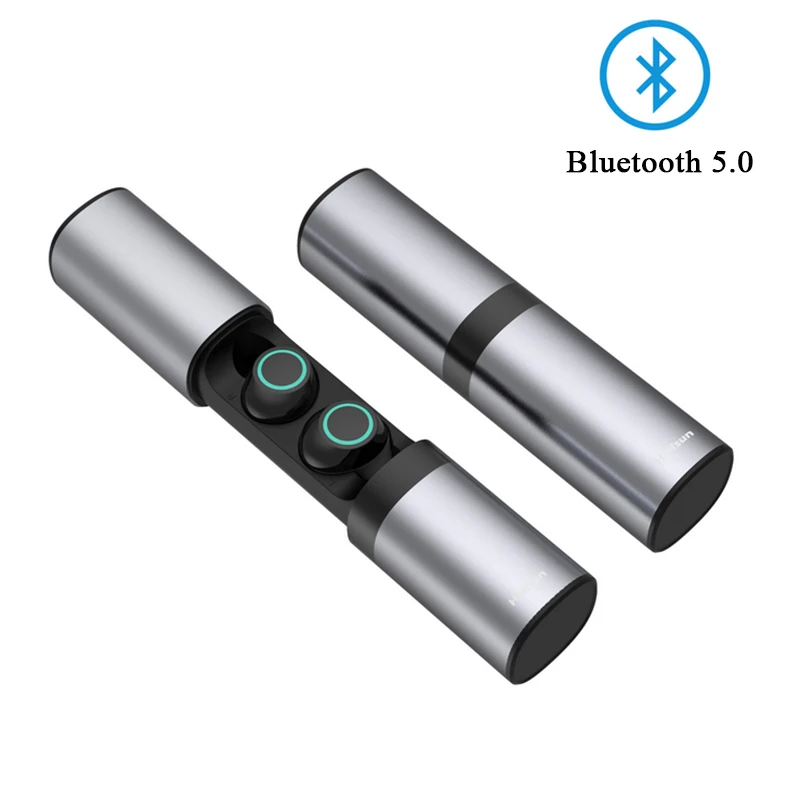Moloke беспроводные наушники стерео Bluetooth наушники мини TWS Музыкальная гарнитура с зарядным устройством - Цвет: gray