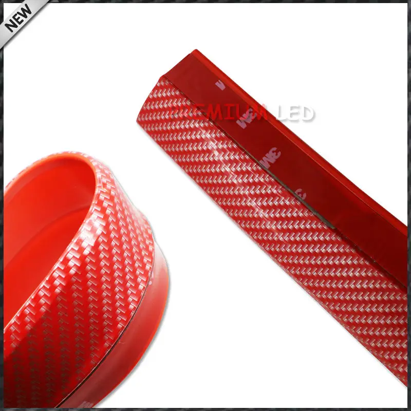 1 шт. Универсальный ПУ Красный Углеродного Волокна Переднего Бампера Для Губ Splitter