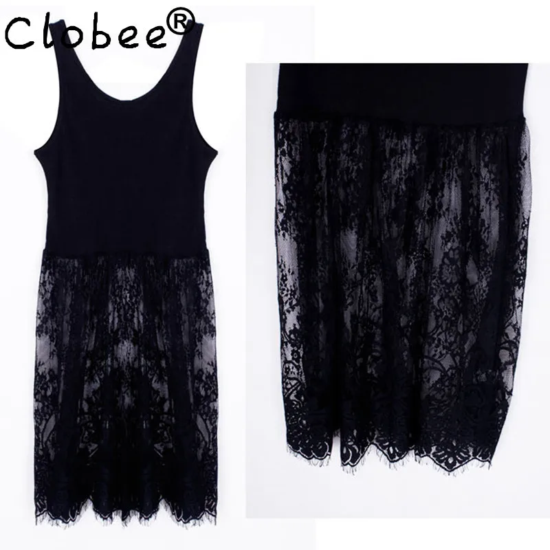 Женское кружевное платье с вышивкой Boho Fahion черное белое повседневное летнее